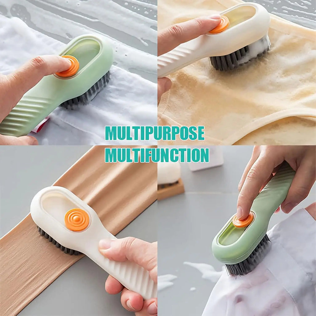 1/2PCS Multifunction Cleaning Shoe Brush Soft Automatic Liquid Shoe Brush Long Handle Clothes Soap Brush With Hook Clean Tool