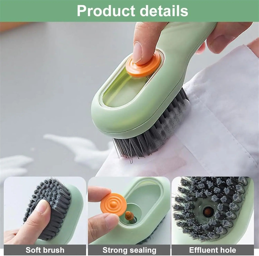 1/2PCS Multifunction Cleaning Shoe Brush Soft Automatic Liquid Shoe Brush Long Handle Clothes Soap Brush With Hook Clean Tool